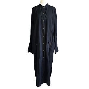 71-45 Vince Black Midi Shirt Dress (missing sash) Women's Size XL | 71-45